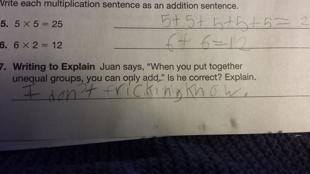 My Son Was Annoyed With Math By This Point. He's Not A Common- Core Fan.