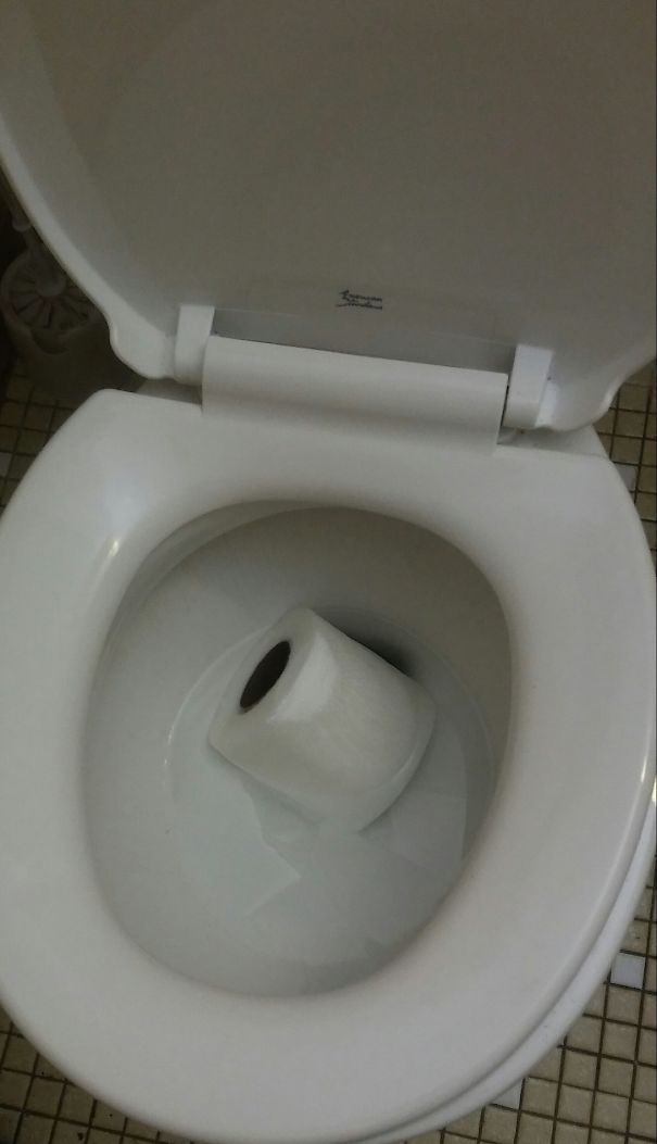 Me To My 3 Year Old Son: "when You Use Tissue Throw It In The Toilet"