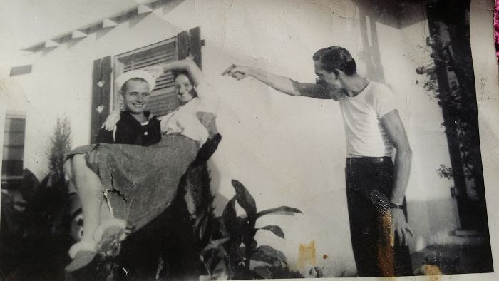 Man Returns Home From Time In The Navy. Carrying Sister While Brother In Law Shoots Them With A Water Pistol