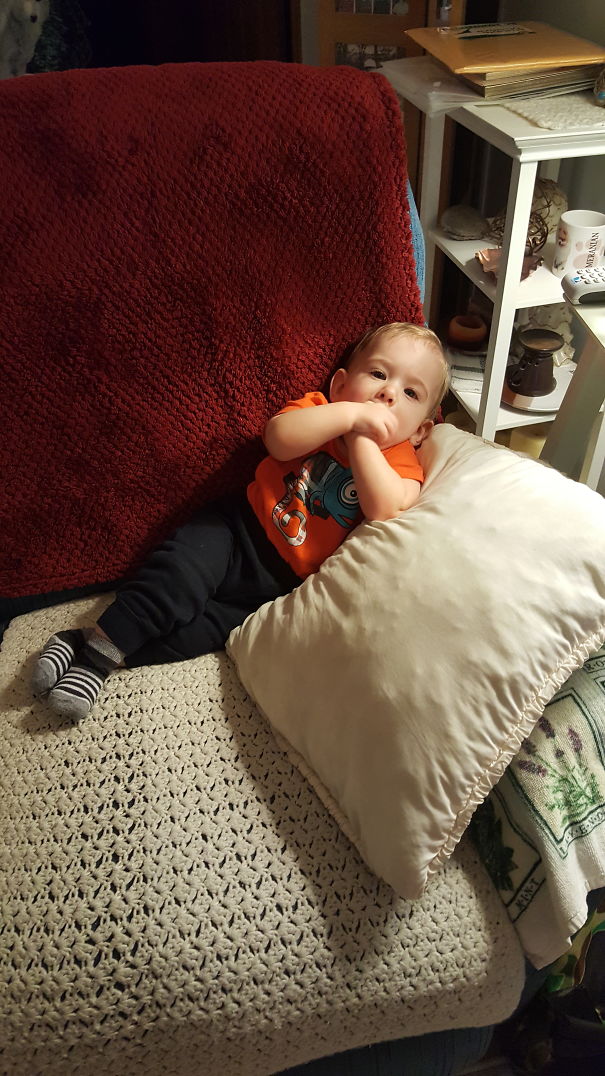 My Little Mam Chilling While Watching Finding Nemo