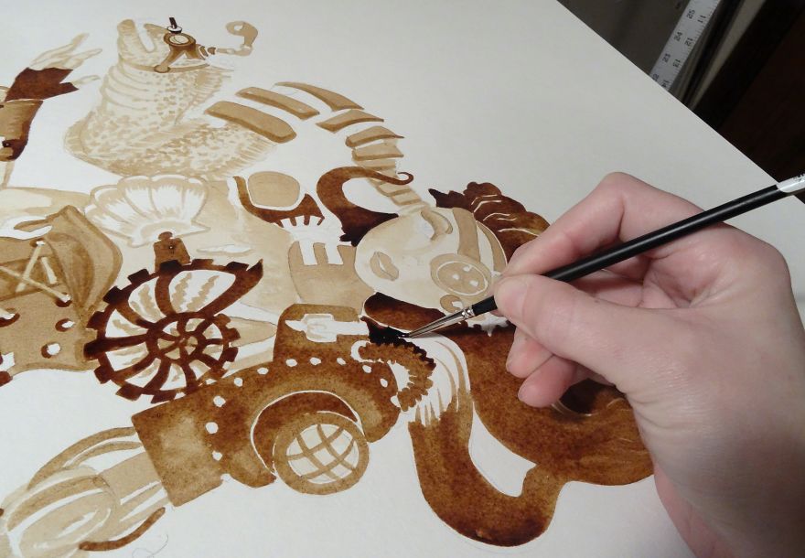 I Made Some Marvelous Mermaids Using Only Coffee As "Paint" I Made Some Marvelous Mermaids Using Only Coffee As "Paint"