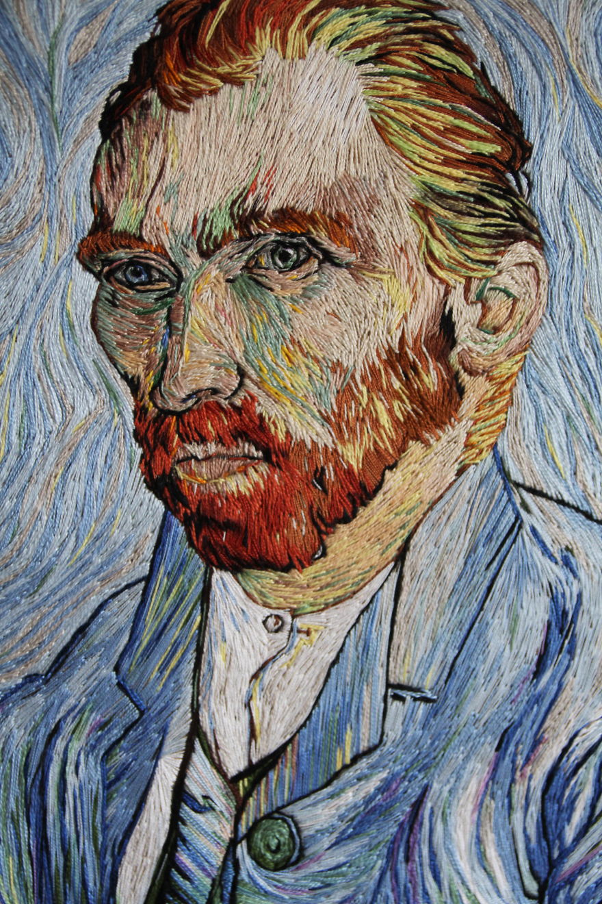 I Spent 350+ Hours Embroidering This Self-Portrait Of Van Gogh I Spent 350+ Hours Embroidering This Self-Portrait Of Van Gogh