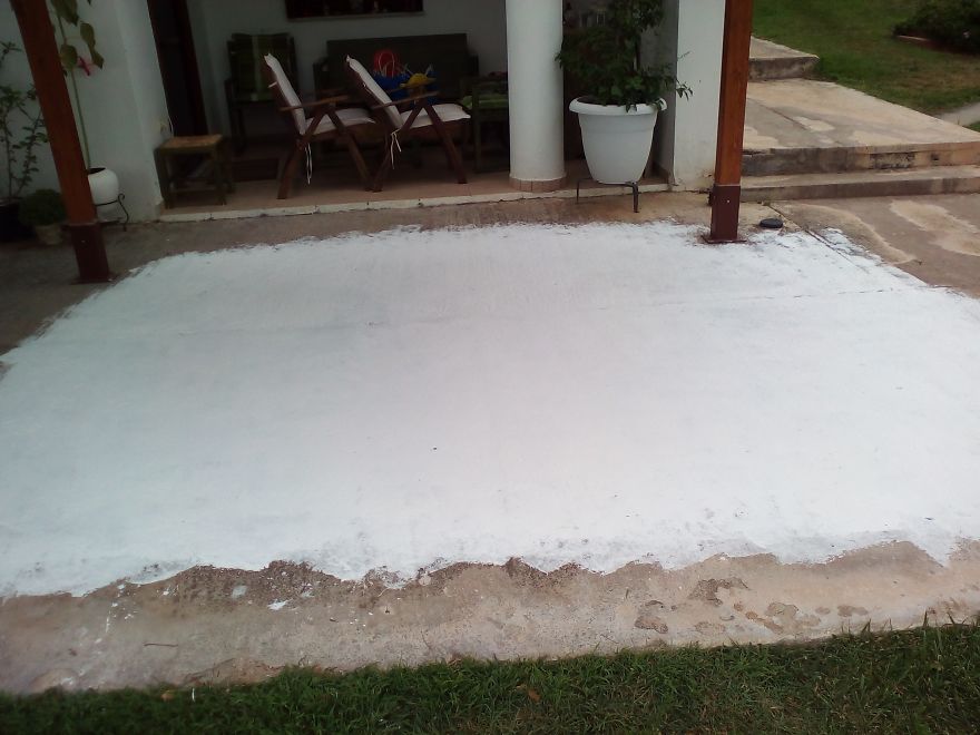 I Painted A Huge Map On My Courtyard