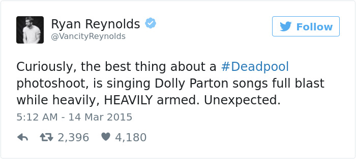 Funny Ryan Reynolds Tweets