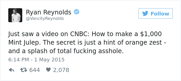 Funny Ryan Reynolds Tweets