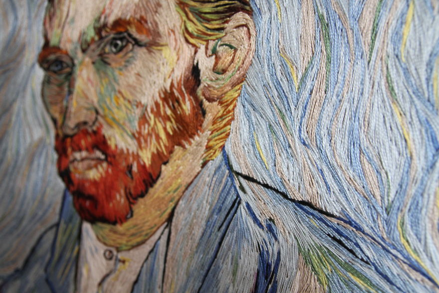 I Spent 350+ Hours Embroidering This Self-Portrait Of Van Gogh