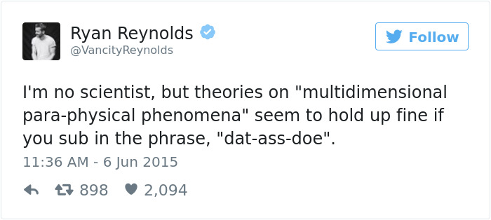 Funny Ryan Reynolds Tweets