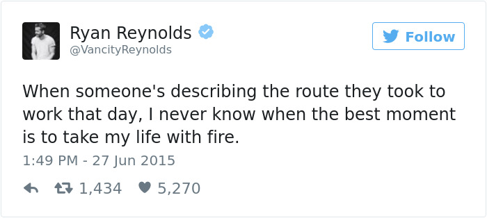 Funny Ryan Reynolds Tweets