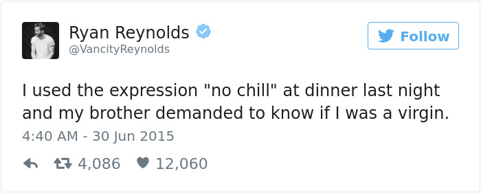 Funny Ryan Reynolds Tweets