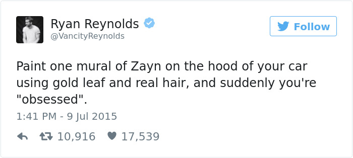 Funny Ryan Reynolds Tweets