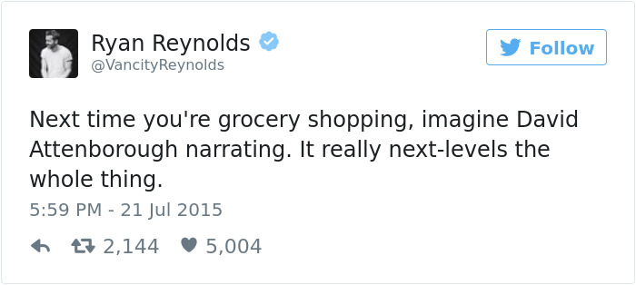 Funny Ryan Reynolds Tweets