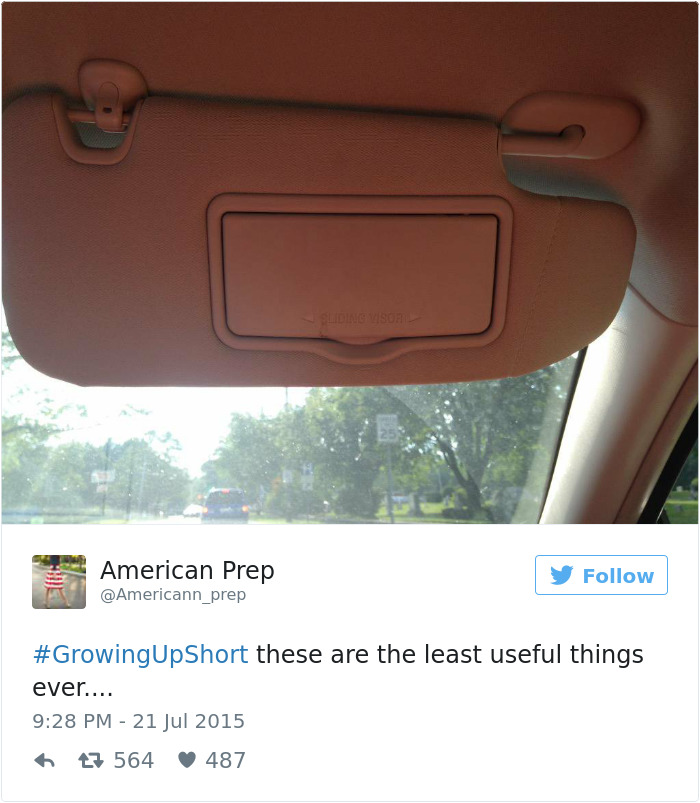Sun visor in a car, illustrating a common short people problem with visibility challenges while driving.