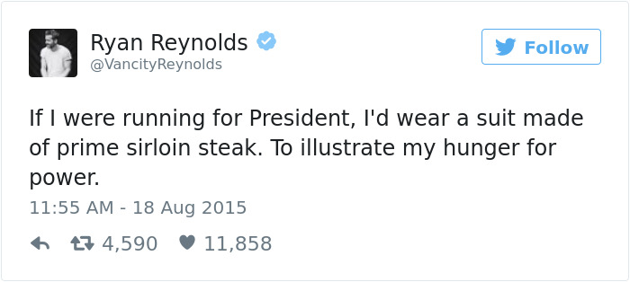 Funny Ryan Reynolds Tweets