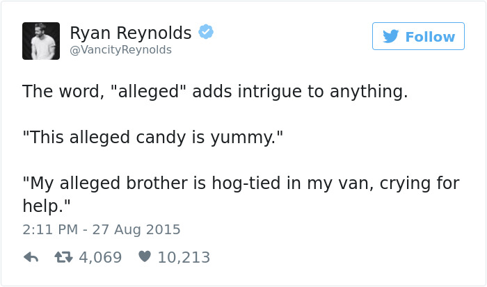 Funny Ryan Reynolds Tweets