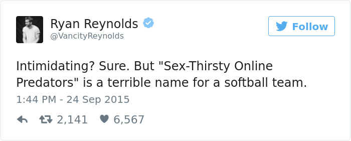 Funny Ryan Reynolds Tweets