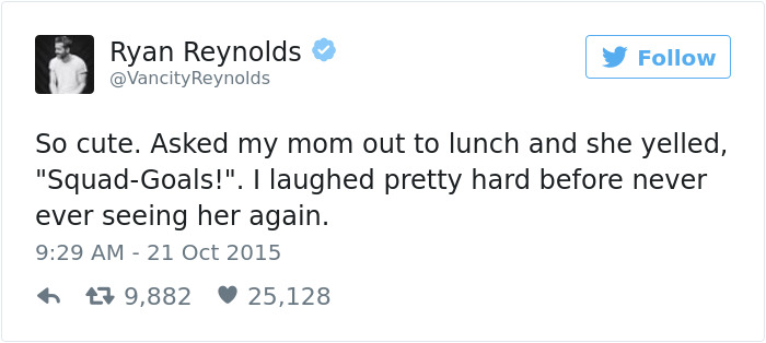 Funny Ryan Reynolds Tweets