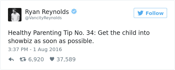 Funny Ryan Reynolds Tweets