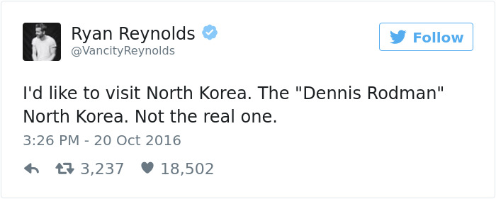 Funny Ryan Reynolds Tweets
