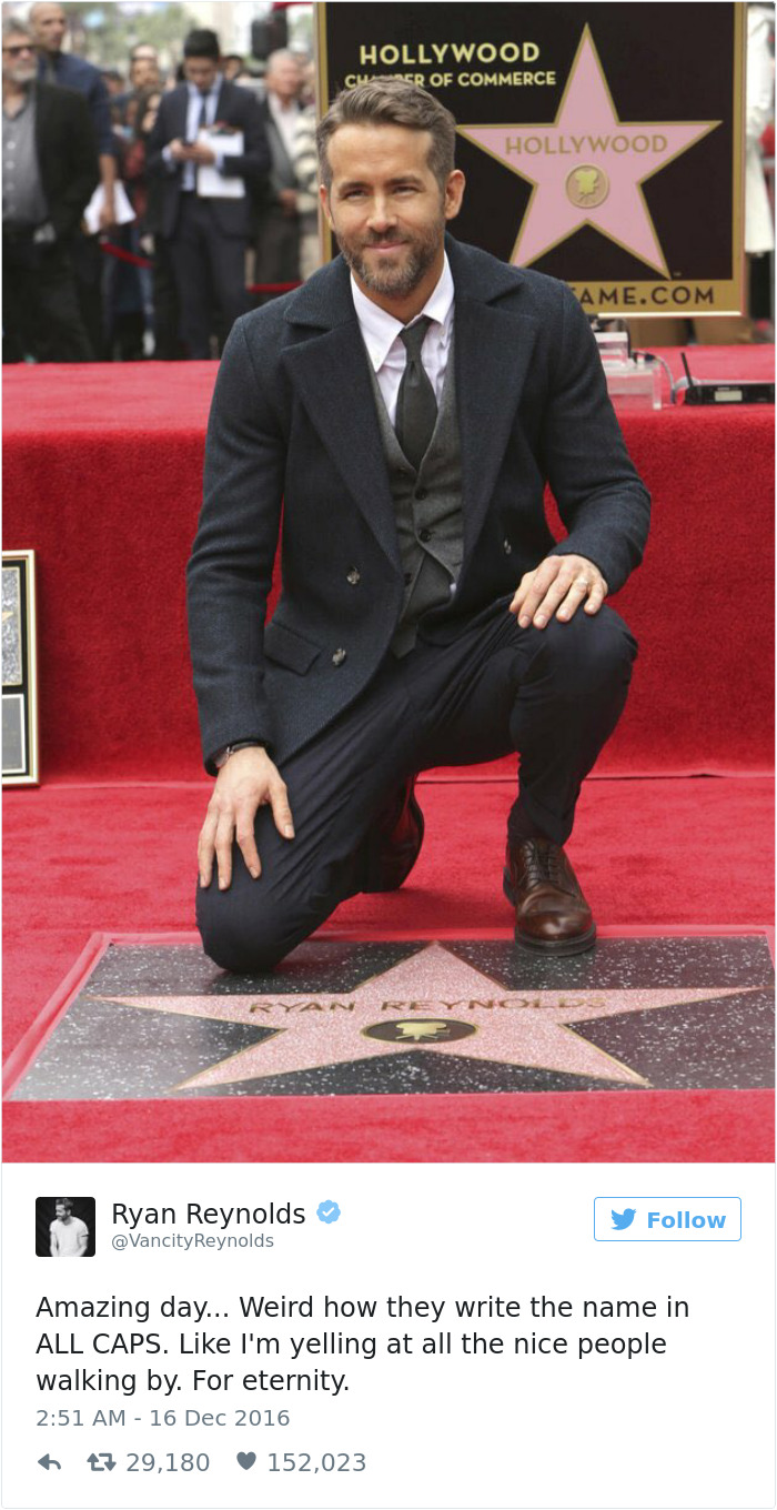 Funny Ryan Reynolds Tweets