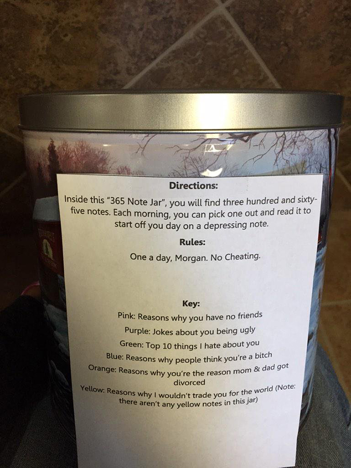 My Brother Made Me One Of Those Cute Little Jar Things That Every Girl Wants, Except He Made A Few Revisions