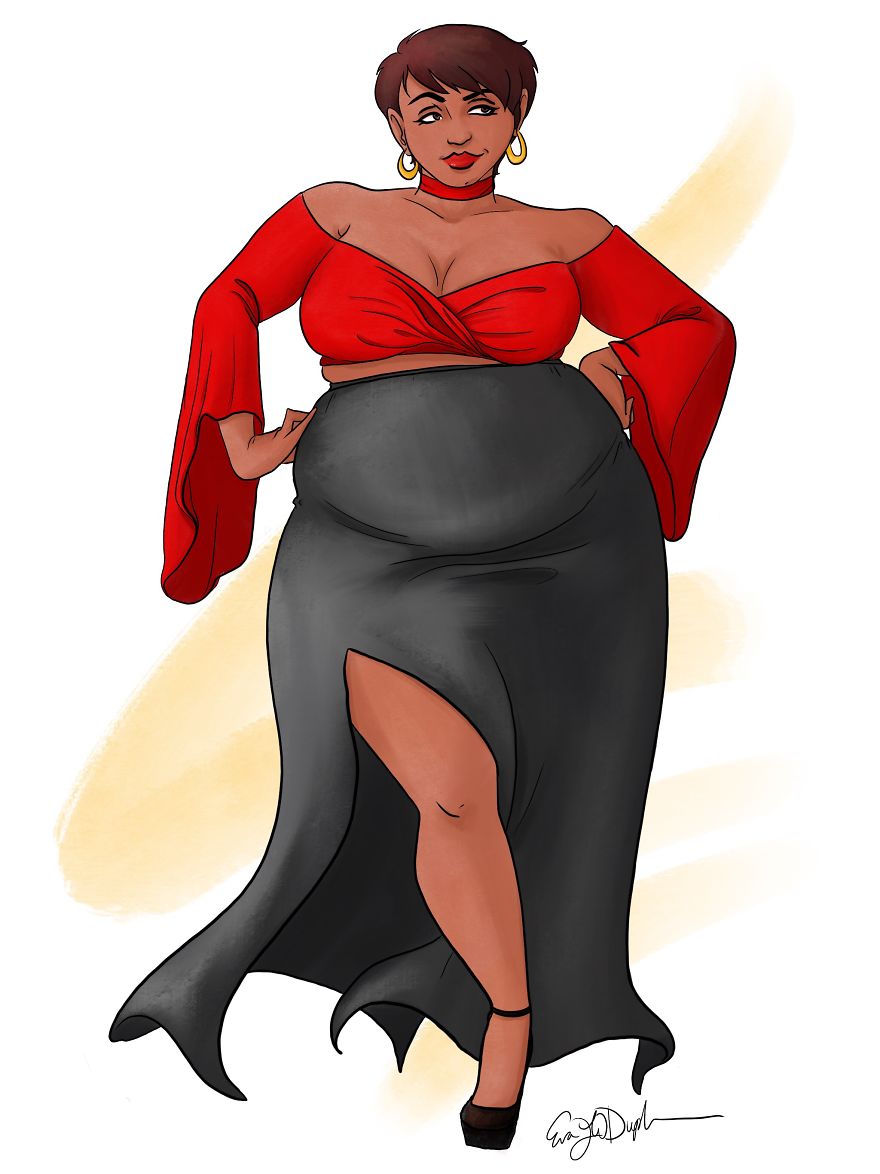 I Create Plus Size Fashion Illustrations