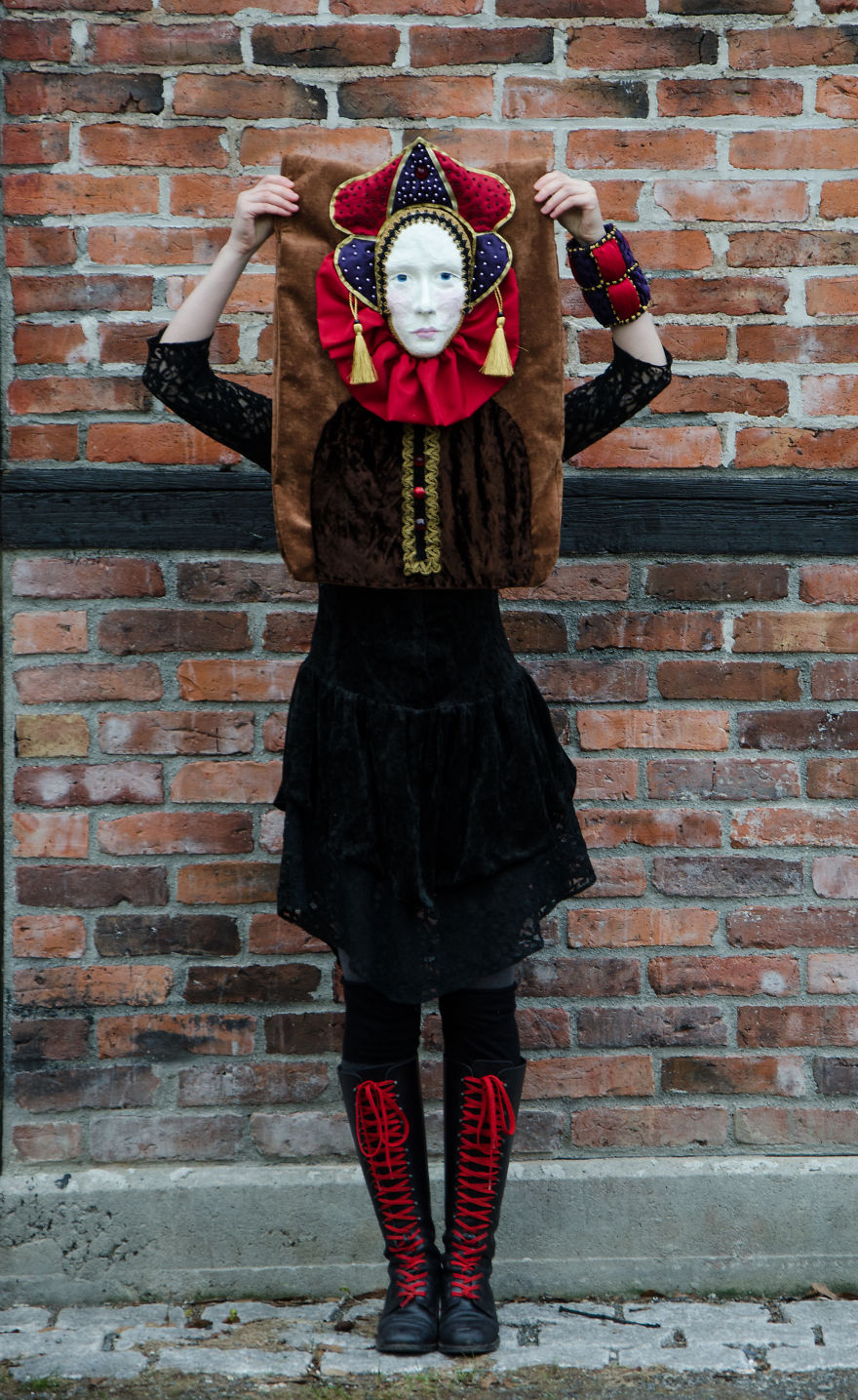 Face Bags, Wearable Art Face Bags, Wearable Art