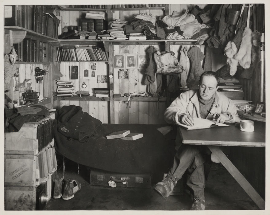 Capt. Scott Writing His Diary