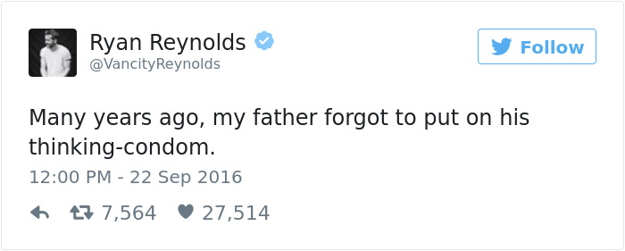 Funny Ryan Reynolds Tweets