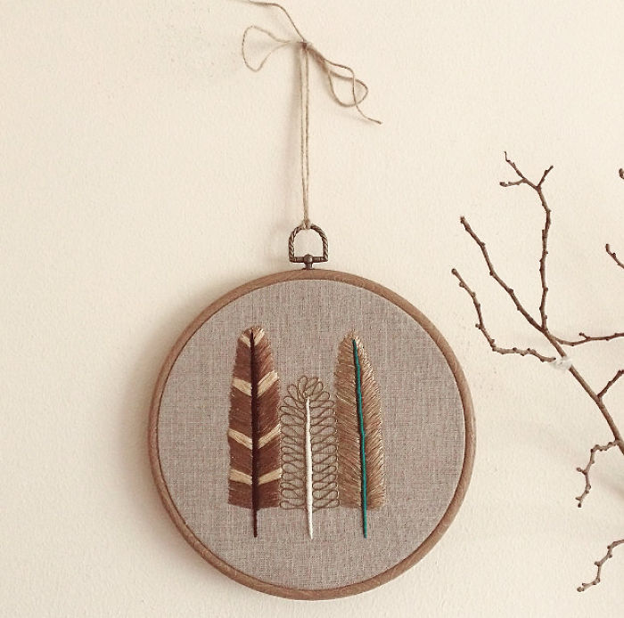 I Create Embroidered Art Inspired By Entomology And Botanical Illustrations