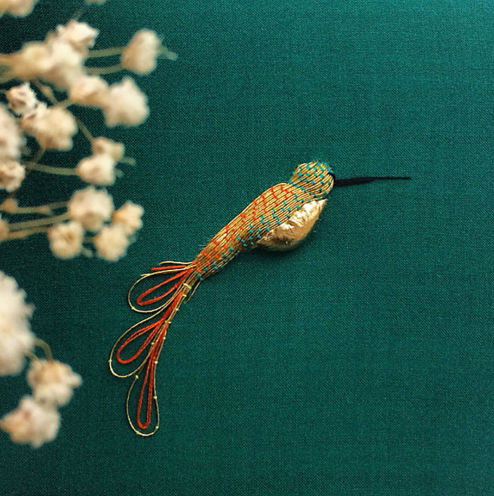 I Create Embroidered Art Inspired By Entomology And Botanical Illustrations