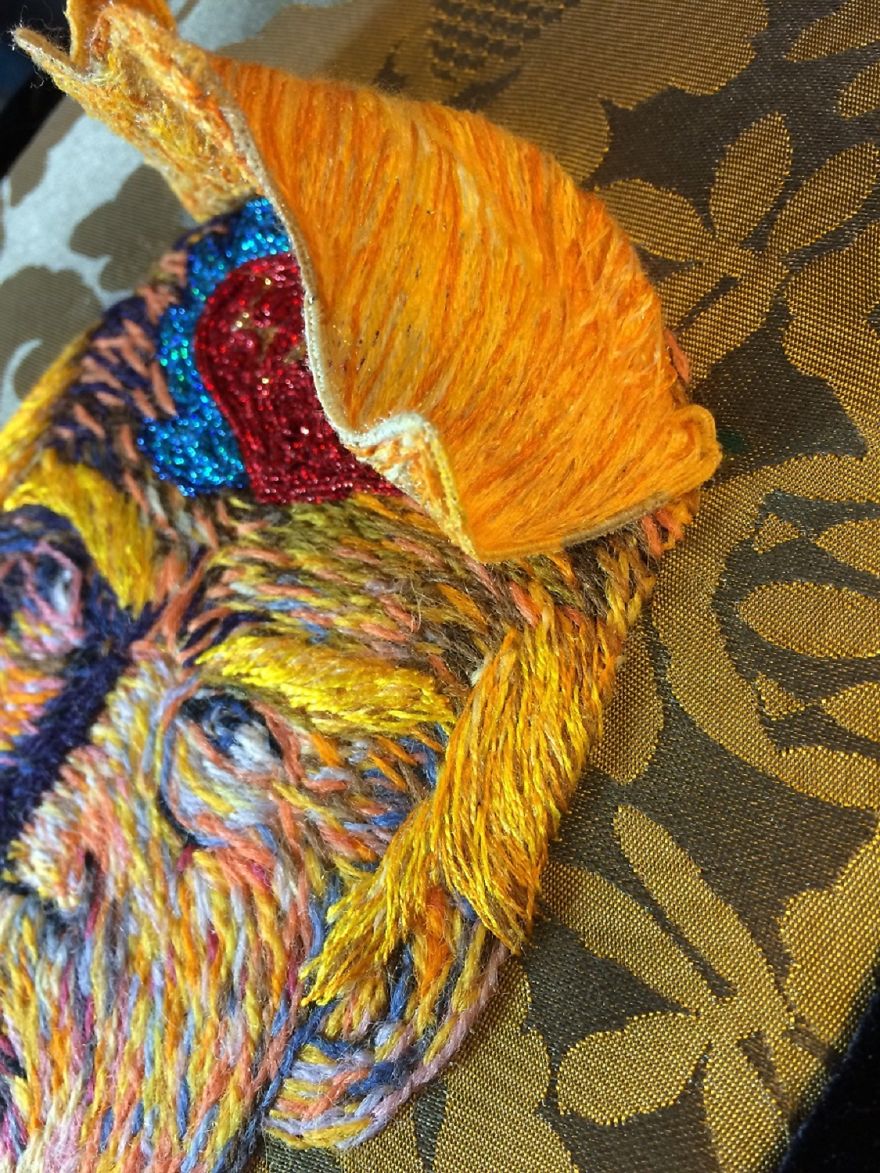 I Embroidered Political Portraits Of Donald Trump And Hillary Clinton