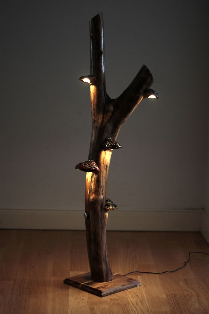 I Create Unique Lamps Out Of Real Mushrooms And Mountain Crystals