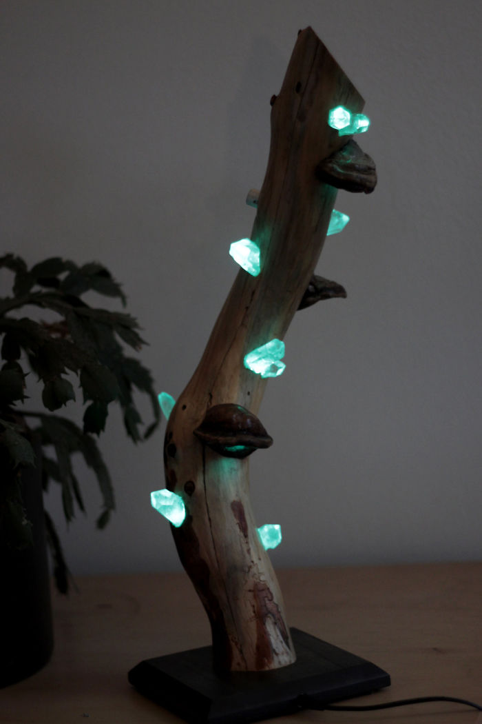 I Create Unique Lamps Out Of Real Mushrooms And Mountain Crystals I Create Unique Lamps Out Of Real Mushrooms And Mountain Crystals