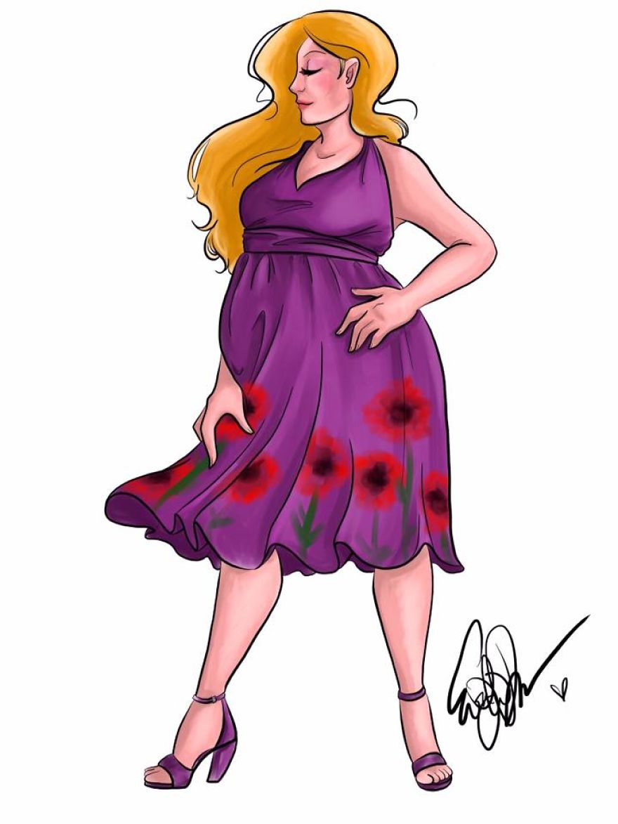 I Create Plus Size Fashion Illustrations