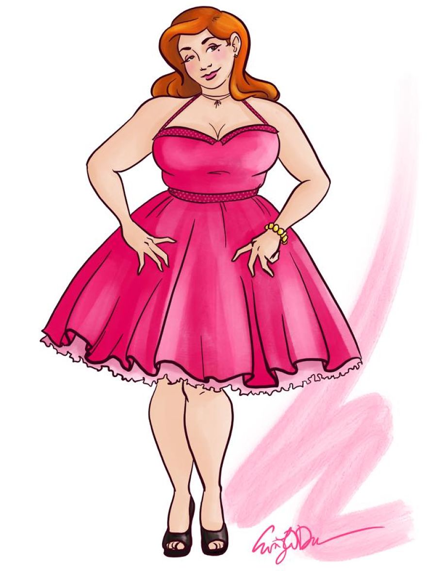 I Create Plus Size Fashion Illustrations