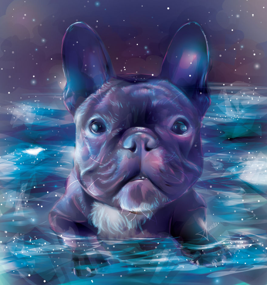I Draw Digital Pet Portraits That Are Out Of This World
