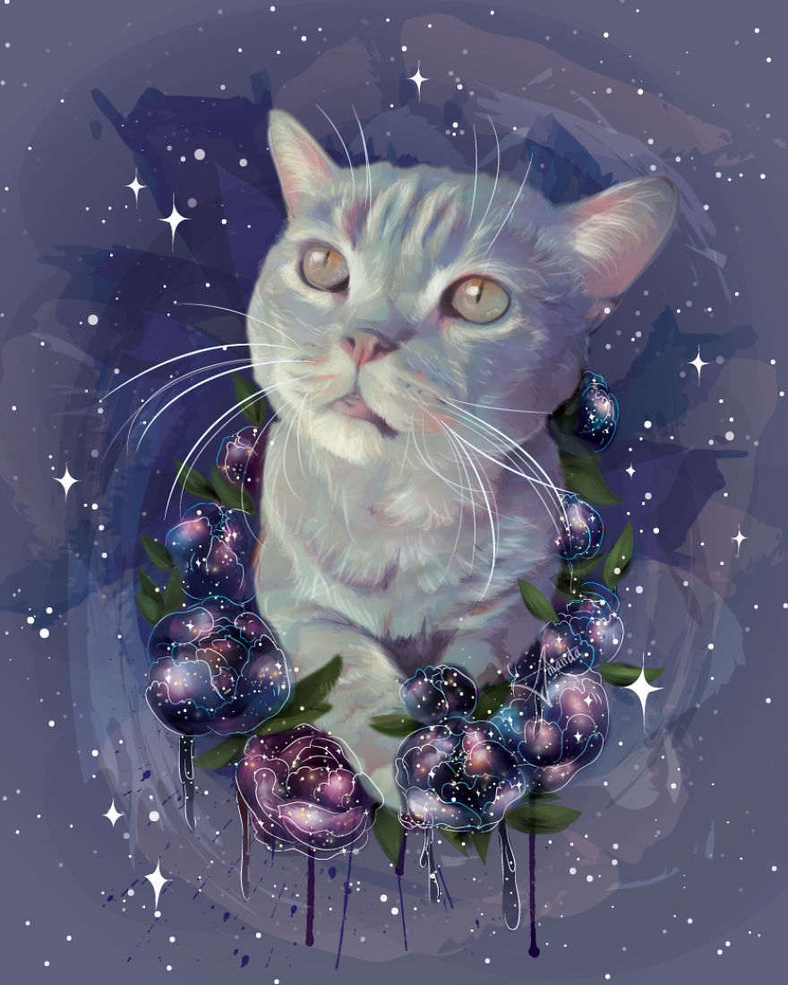 I Draw Digital Pet Portraits That Are Out Of This World