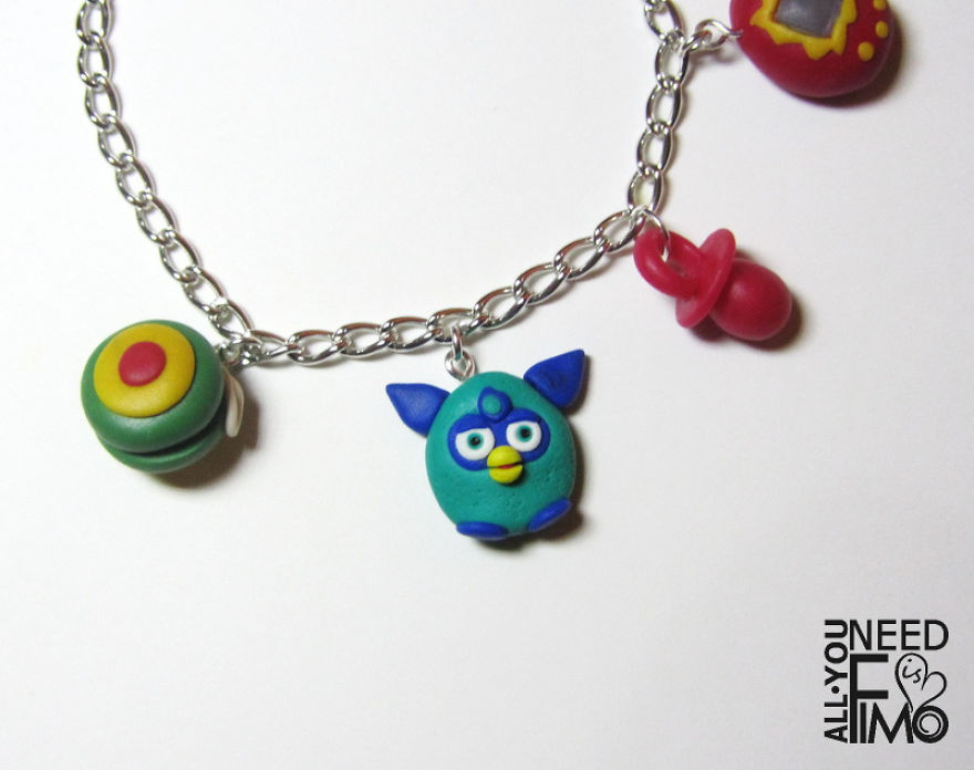 I Made These Bracelet Charms Out Of Polymer Clay! They Remind Me Of 90's &hearts;