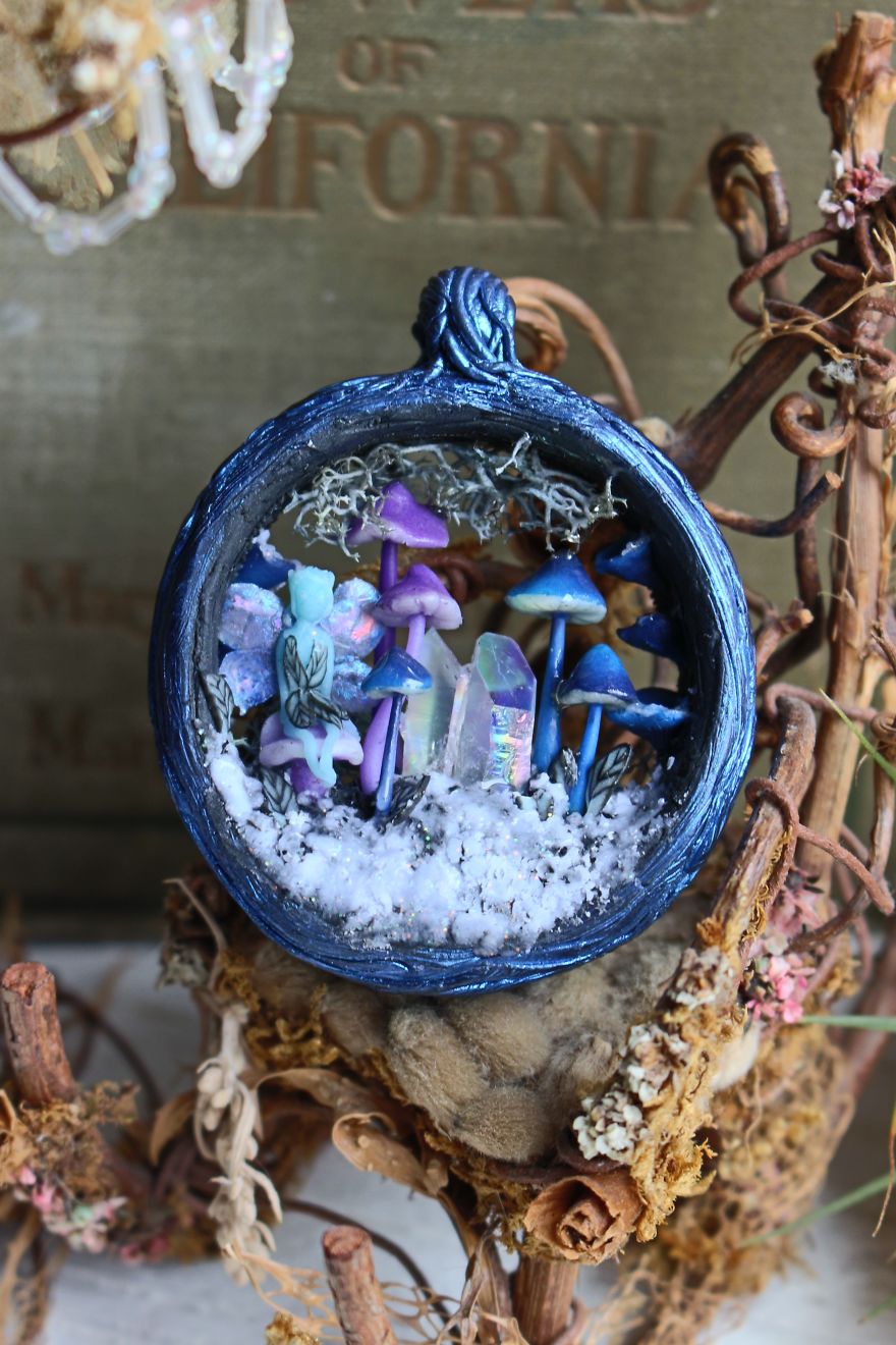 I Make One Of A Kind Magic Portal Necklaces Using Natural Gemstones, Polymer Clay And Precious Metals