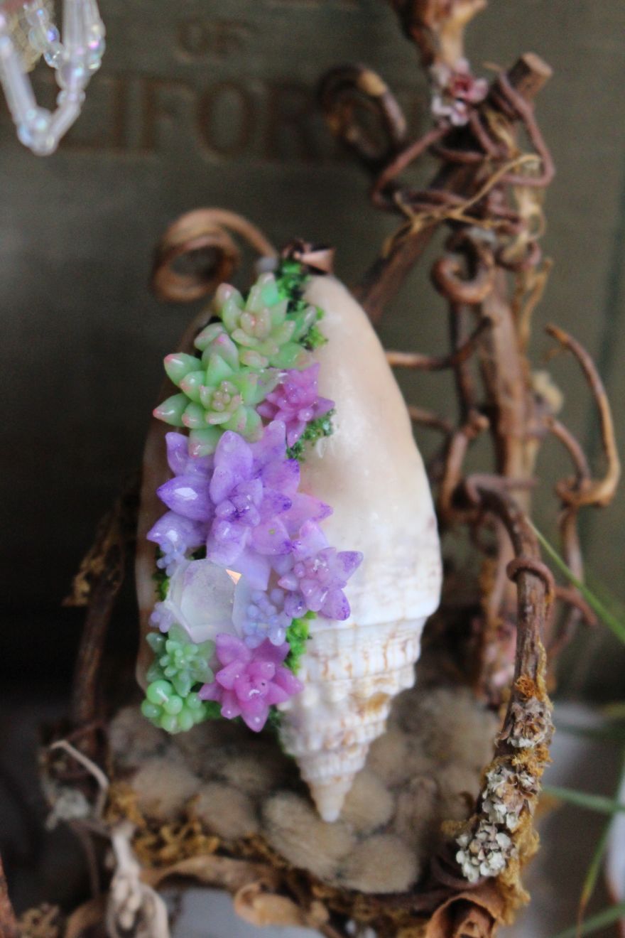 I Make One Of A Kind Magic Portal Necklaces Using Natural Gemstones, Polymer Clay And Precious Metals