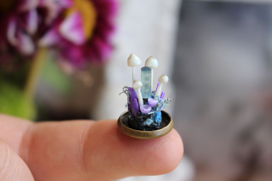 I Make One Of A Kind Magic Portal Necklaces Using Natural Gemstones, Polymer Clay And Precious Metals