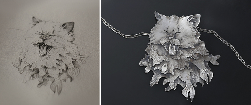 I Turn My Detailed Sketches Into Silver Animal Jewelry I Turn My Detailed Sketches Into Silver Animal Jewelry