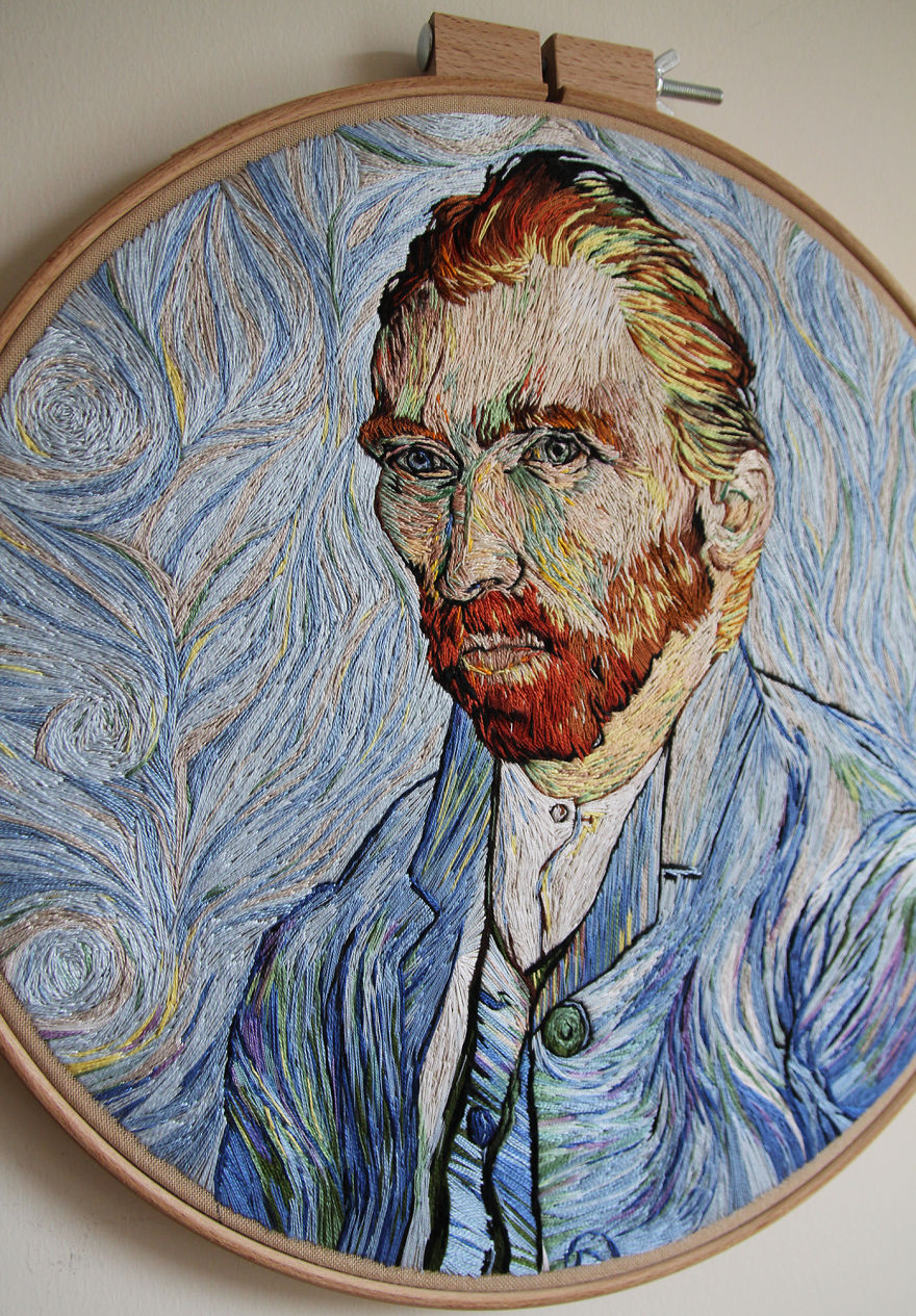 I Spent 350+ Hours Embroidering This Self-Portrait Of Van Gogh