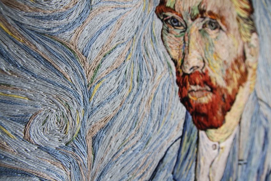 I Spent 350+ Hours Embroidering This Self-Portrait Of Van Gogh