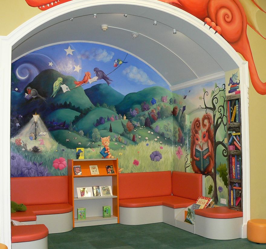I Transformed An Alcove In The Library Into The Inside Of A Children's Book I Transformed An Alcove In The Library Into The Inside Of A Children's Book