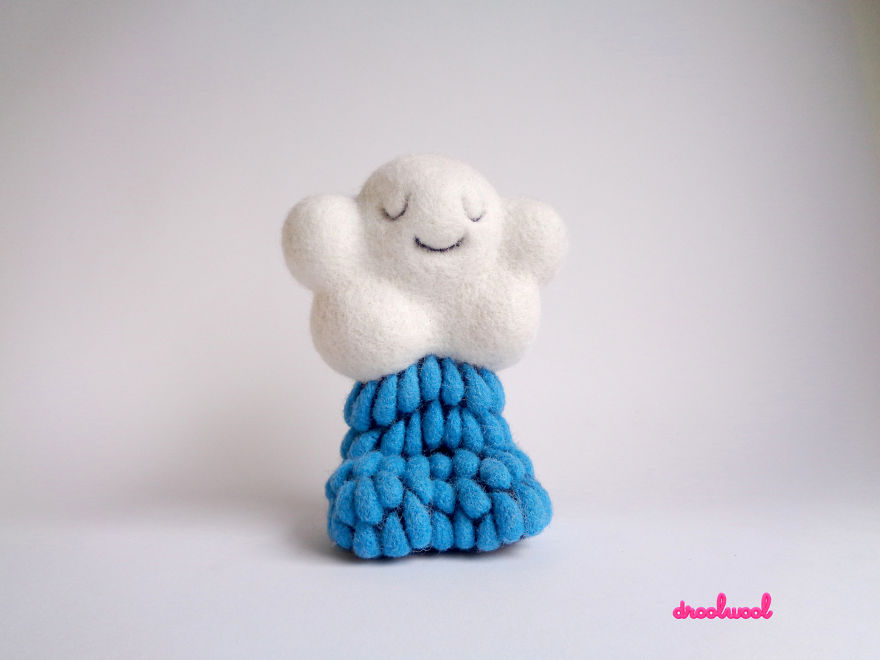 It Took Me 82 Felted Rain Drops To Make This Art Toy Legs...