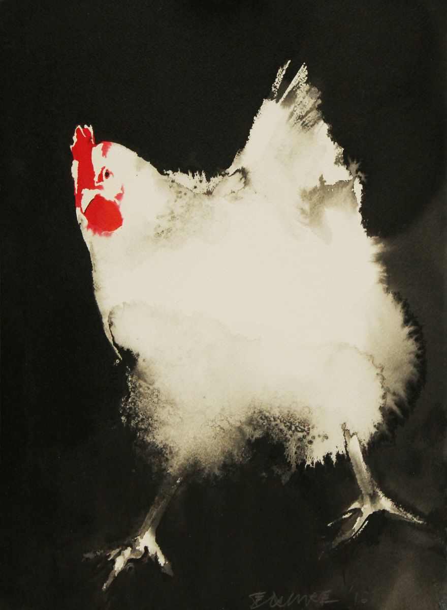 Ink Paintings By Endre Penovac For The Year Of Rooster Ink Paintings By Endre Penovac For The Year Of Rooster