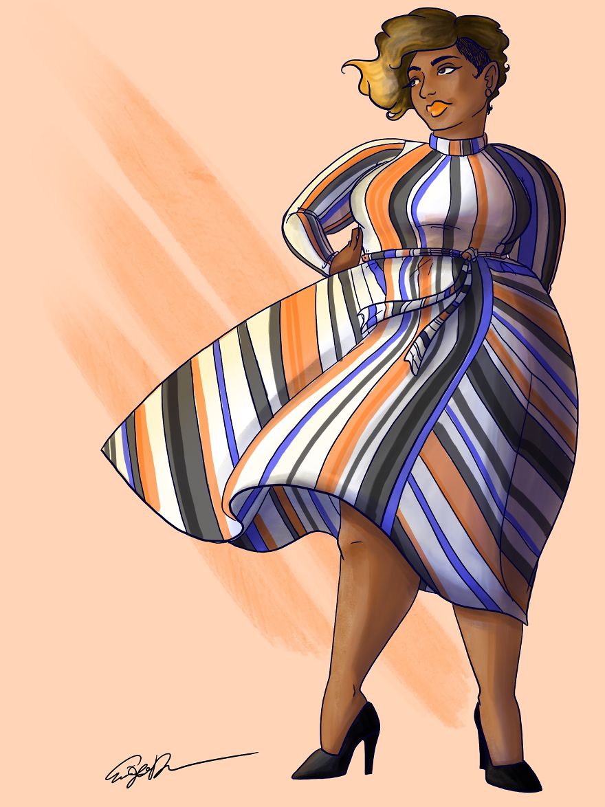 I Create Plus Size Fashion Illustrations