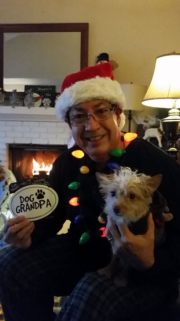 My Dad Has Never Been An Animal Person And Has Always Refused To Let Us Bring A New One Home. Then One Night I Found Peanut And He's Been Living With Us Since. He's His Grandpa's Favorite!