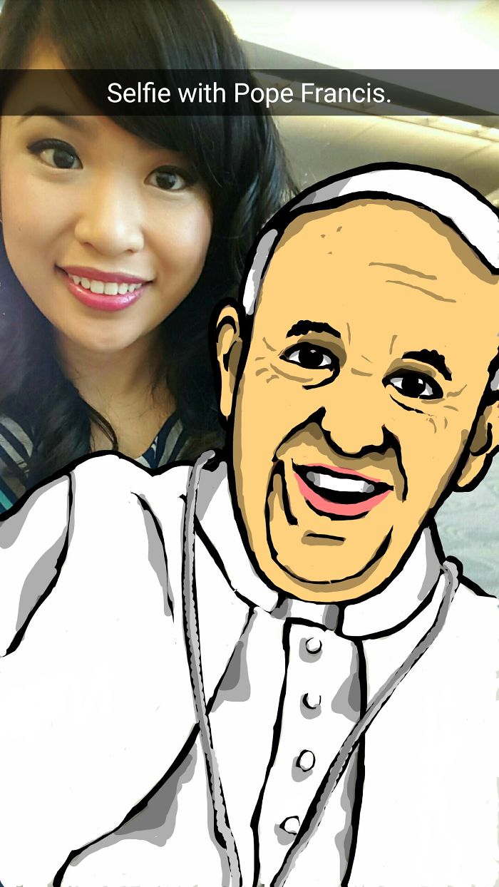 I Take Selfies With Celebrities Using Snapchat Drawing Tools